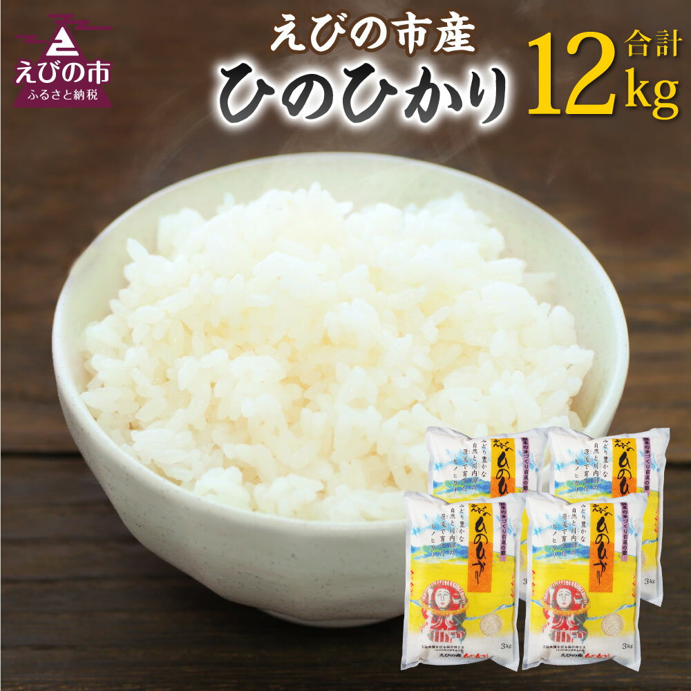 【ふるさと納税】【令和5年産】米 えびの産 ひのひかり 3kg×4袋 合計12kg お米 精米 白米 ご飯 国産 宮崎県産 九州産 送料無料 コメ おにぎり つや 艶 ツヤ たまごかけごはん 卵かけご飯 卵かけごはん TKG 冷めても美味しい