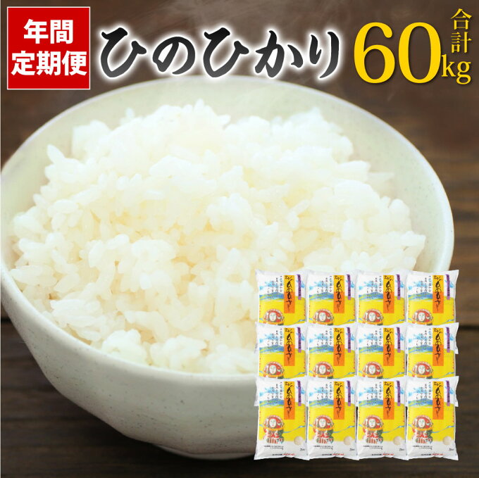 【ふるさと納税】【年間定期便】えびの産 ひのひかり 5kg×12ヶ月 合計60kg ...