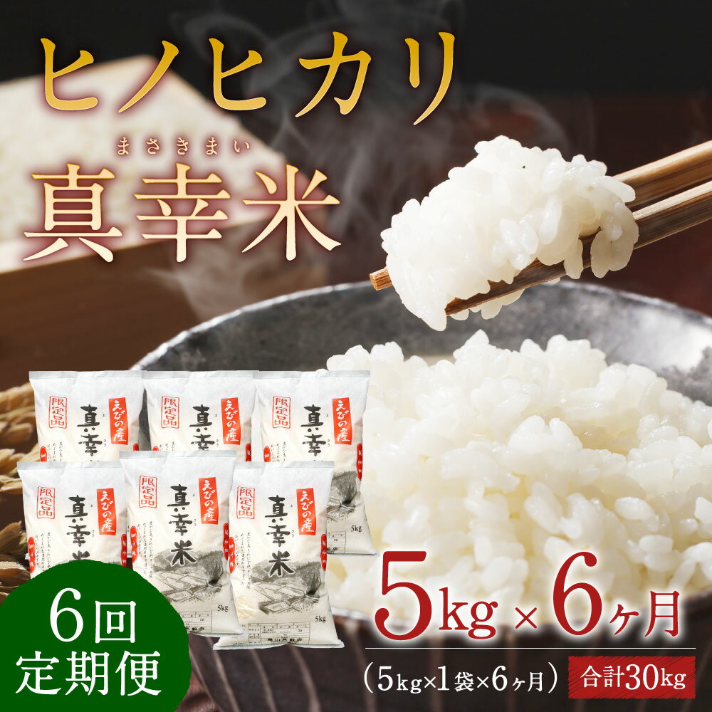 【ふるさと納税】【定期便】えびの産 ヒノヒカリ 真幸米(まさきまい) 5kg×6ヶ月 合計30kg 定期便 米 ひのひかり お米 精米 白米 宮崎県産 九州産 送料無料