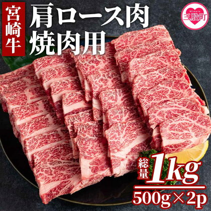 ＜宮崎牛肩ロース肉焼肉用 ＜総量1kg 500g×2p＞＞ 国産 牛肉 BBQ 焼き肉 小分け セット 冷凍 精肉 和牛 国産牛 宮崎県産 ブランド牛 A4/A5 キャンプ アウトドア【MI215-mk】【まきの屋】