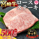 【ふるさと納税】<宮崎牛ロースステーキ 2枚(総量500g)>宮崎県産 国産 ロース ステーキ 焼き肉 バーベキュー BBQ ギフト お中元 御中元 のし付き ...
