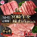 【ふるさと納税】<【定期便3か月】宮崎牛を味わうセット 総量1.6kg> ステーキ すき焼き 焼肉 バーベキュー BBQ 牛肉 焼き肉 宮崎県産 黒毛和牛 国産 精肉 冷凍 トレイ ブランド牛 A4 A5 セット キャンプ アウトドア【MI230-nh】【日本ハムマーケティング株式会社】