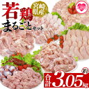 【ふるさと納税】<宮崎県産若鶏まるごとセット 約3.05kg> 国産 鶏 肉 精肉 モモ もも肉 使いやすい パック 真空冷凍 切り身 選べる数量 お弁当 惣菜...
