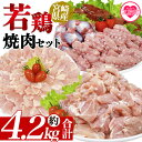 【ふるさと納税】<宮崎県産若鶏焼肉セット 約4.2kg> 国産 鶏 肉 精肉 モモ もも肉 使いやすい パック 真空冷凍 切り身 選べる数量 お弁当 惣菜 から...