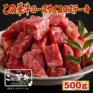 【ふるさと納税】宮崎有田牧場直送 「この華牛 サイコロステーキ 500g」 飼料と水にこだわり育んだ 良質な牛 甘みのある脂 旨味たっぷりでコク深い肉質 贈答用 ギフト ステーキ 宮崎県高原町 国産牛 牛肉 オンラインワンストップ対応 10000円 送料無料 故郷納税 1万円