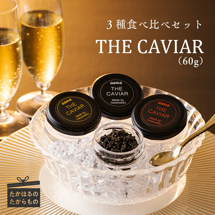 宮崎県産特選 『THE・CAVIAR(スターレット・オシェトラ・バエリ)3種食べ比べセット』 合計60g 冷凍 養殖 高級 自社加工 霧島連山 湧き水 チョウザメ 宮崎県 送料無料 高原町で霧島連山の地中深くから湧き出る良質な湧水育ち 故郷納税 123000円 12万円以上