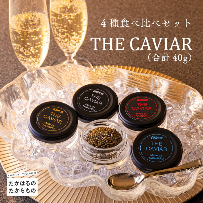 『THE・CAVIAR(スターレット・ホワイトスタージョン・オシェトラ・バエリ)4種食べ比べセット』(合計40g) 冷凍 養殖 高級 自社加工 湧き水 チョウザメ 宮崎県 送料無料 高原町で霧島連山の良質な湧水育ち 故郷納税 92000円 10万円以下