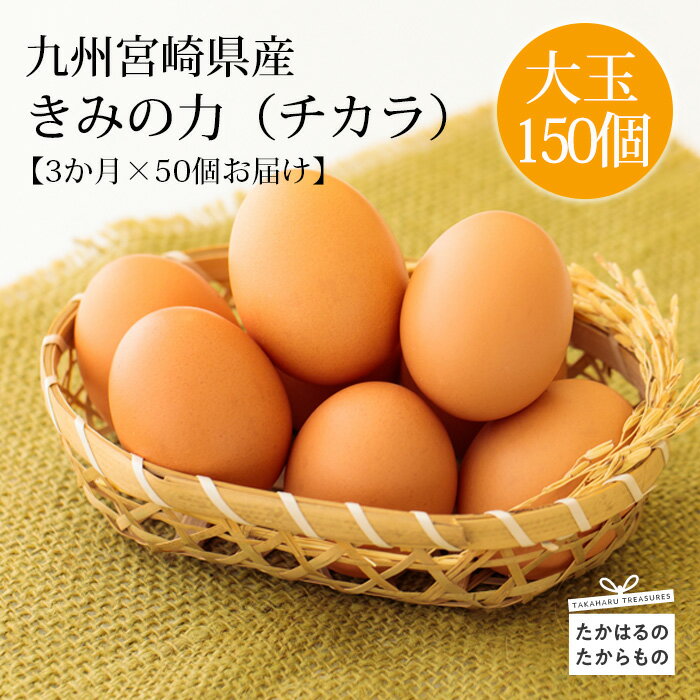 九州宮崎県 赤たまごの定期便3回 『きみの力(チカラ)』Lサイズ 大玉の赤卵50個×3か月 赤玉子 大容量 故郷納税 30000円 3万 コスパ・ボリューム満点卵セット ミネラルたっぷりの上質な飼料ですくすく育った鶏の卵は甘くておいしい逸品 高原町 送料無料