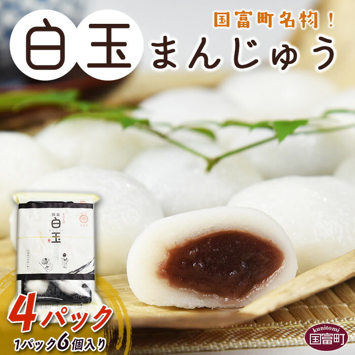 【ふるさと納税】和菓子 団子 餅 ＜白玉まんじゅう (6個入り×4パック) 国富町名物！＞※入金確認後、翌月末迄に順次出荷します。 米粉 宮崎県産ヒノヒカリ 手土産 自家製粉 和スイーツ お茶請け 井上白玉屋 宮崎県 国富町 0052_iu【冷凍】