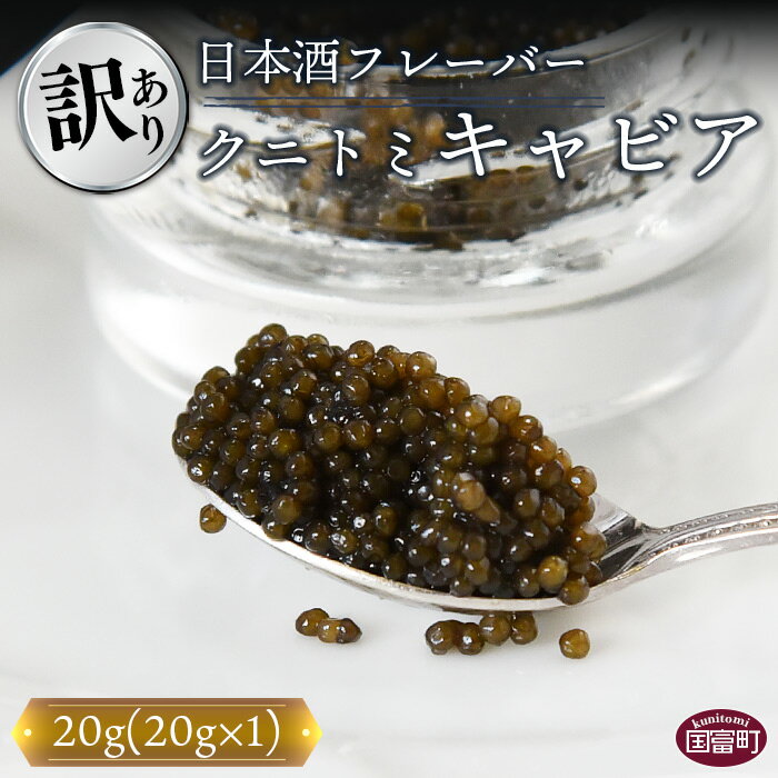 【ふるさと納税】【訳あり】＜クニトミキャビア 日本酒フレーバー 20g（20g×1）＞※入金確認後、翌月末迄に順次出荷します。 訳アリ 簡易包装 チョウザメ 低塩分 国産 おつまみ 珍味 ラポール・ド・クニトミ 宮崎キャビア株式会社 宮崎県 国富町 0655_mc【冷凍】