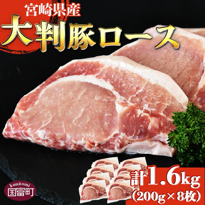 【ふるさと納税】★レビューキャンペーン対象返礼品★＜宮崎県産 豚大判ロース 合計1.6kg＞※入金確認後...