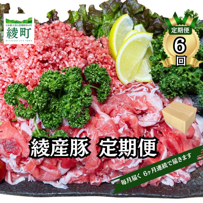 【ふるさと納税】綾町産 豚こま&ミンチ1.5kg【全6回定期便】(0023-010)