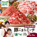 【ふるさと納税】【選べる!内容量&配送時期&ミンチ数】宮崎県産 豚こま切れ&ミンチ セット 3kg 4.5kg 7kg 国産豚肉 豚 豚こま 豚小間 小分け 個包装 冷凍 ひき肉 ミンチ ハンバーグ 豚汁 そぼろ 便利 使いやすい 綾町産 送料無料 ふるさと納税