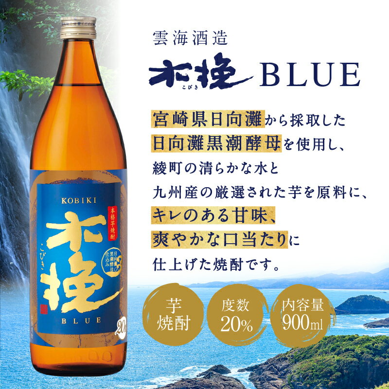 【ふるさと納税】【雲海酒造】芋焼酎 木挽BLUE 3本 [20度900ml] 全3回定期便 木挽 ブルー スッキリ 爽やか 雲海 送料無料