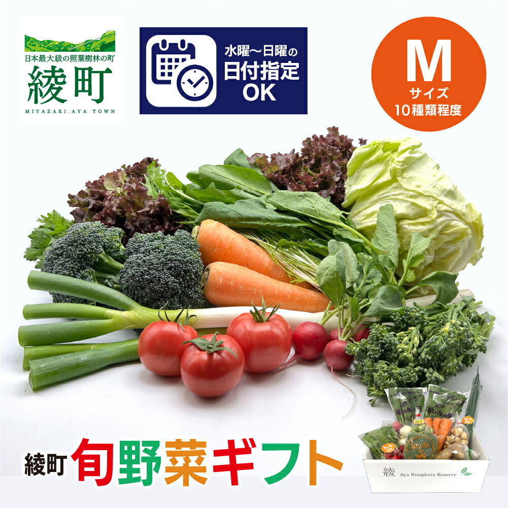 【ふるさと納税】 綾町 旬 野菜 ギフト Mサイズ 詰め合わせ セット 無農薬 減農薬 おまかせ お試し 新鮮 美味しい（04-68）