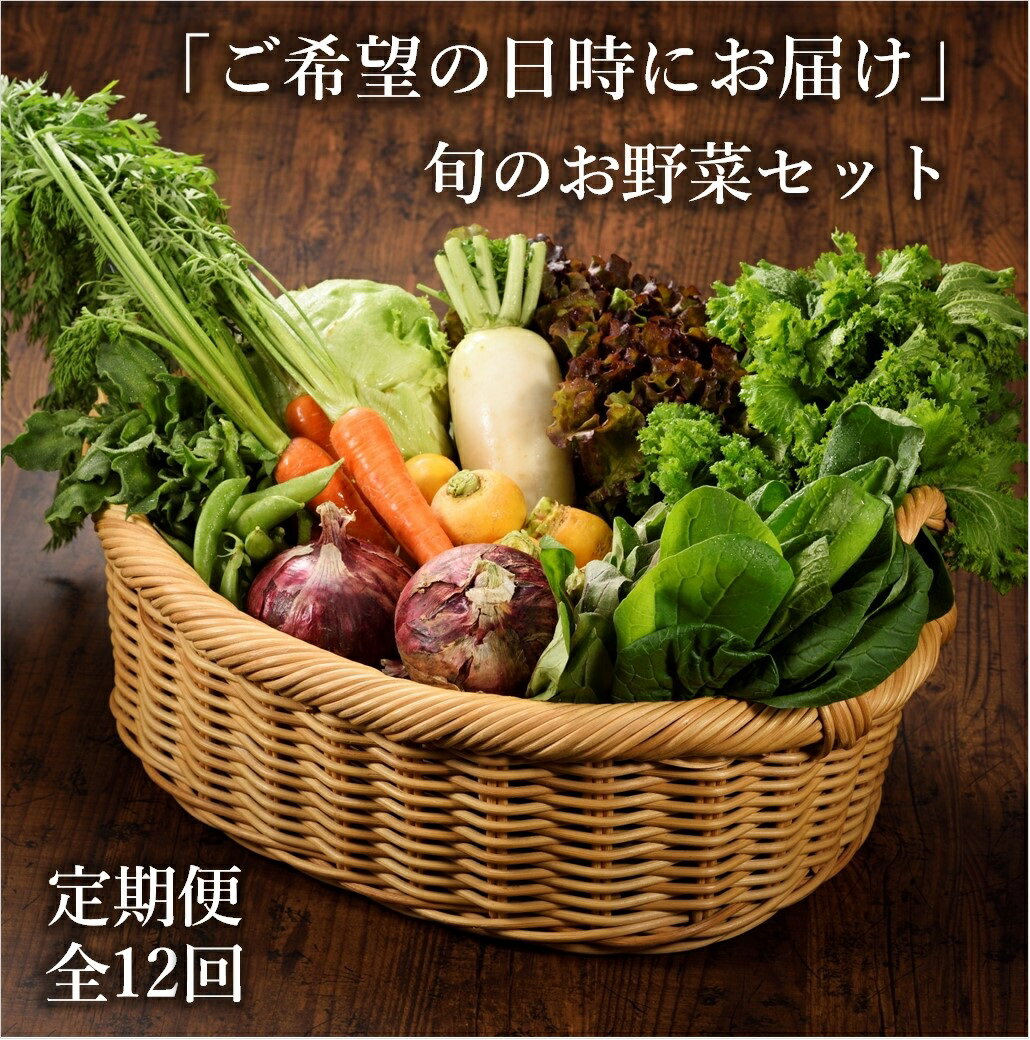 【ふるさと納税】日時指定可能 お好きな時にいつでもお届け お野菜 セット 全12回 定期便 栽培期間中 無農薬 減農薬旬 採れたて 美味しい おまかせ 詰め合わせ 新鮮 直送 初回お申し込み日から1か月前後発送（53-33）