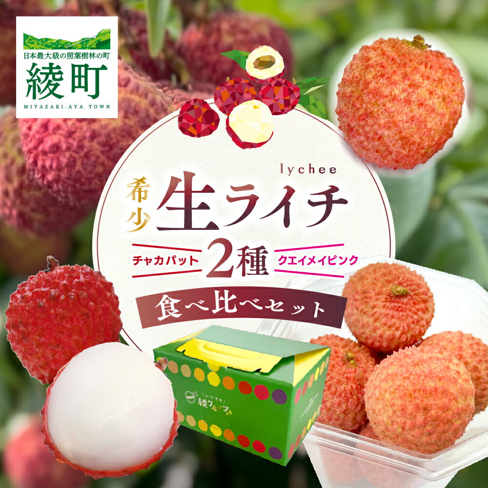 [レビューキャンペーン][宮崎県綾町産]綾生ライチ 2種食べ比べセット 宮崎県産 綾町 ライチ 果物 フルーツ 先行受付 予約 産地直送 期間限定 甘い 送料無料