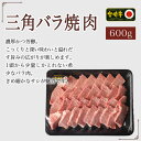 【ふるさと納税】宮崎牛三角バラ焼肉600g 牛肉 トロばら 大トロ カルビ 真空 冷凍 内閣総理大臣賞受賞 宮崎県産 送料無料（36-170） 3