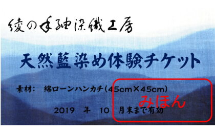 天然藍染め体験チケット