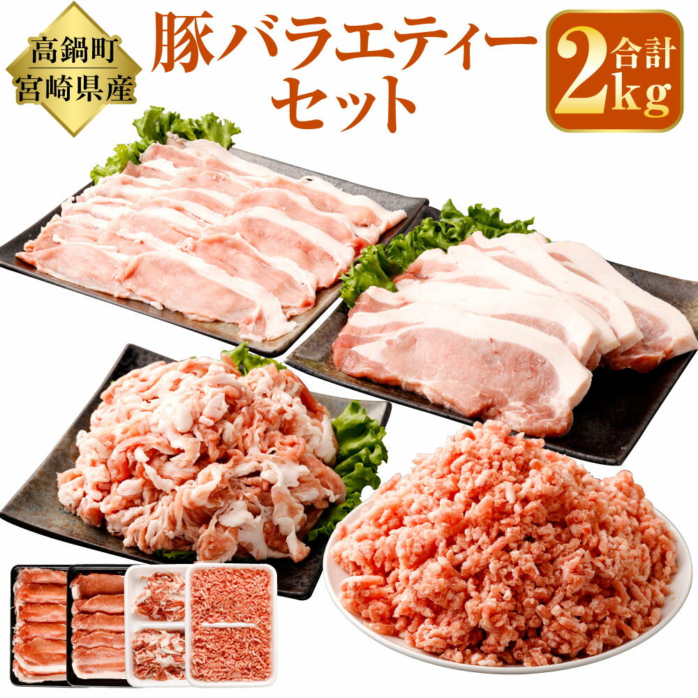 【ふるさと納税】＜宮崎県産豚バラエティーセット合計2.0kg