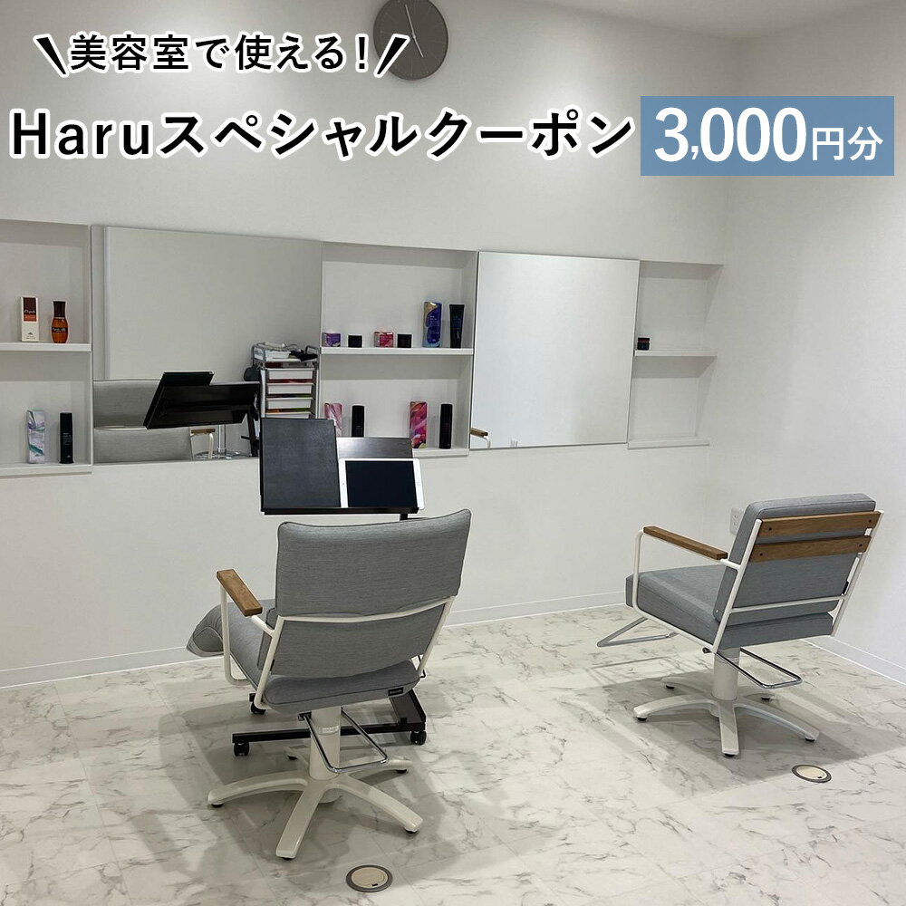 【ふるさと納税】＜Haruスペシャルクーポン 3 000円分＞翌月末迄に順次出荷 美容室 ご利用券 チケット サロン ヘアカット メンズ レディース 宮崎県 高鍋町 送料無料