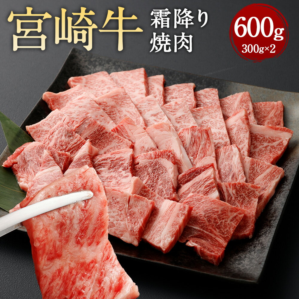 [霜降り焼肉 300g×2]翌月末迄に順次出荷 宮崎牛 霜降り 牛肩ロース ロース 焼肉用 焼肉 BBQ バーベキュー 牛 お肉 牛肉 黒毛和牛 和牛 九州 国産 冷凍 宮崎県 高鍋町 送料無料