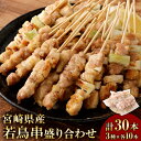 【ふるさと納税】<宮崎県産若鳥串盛り合わせ 計30本 各10本> 翌月末迄に順次出荷 もも串 ももネギま串 むねネギま串 焼き鳥 鶏肉 お肉 若鳥もも肉 若鳥むね肉 ねぎ モモ ムネ ネギ 野菜 惣菜 おかず ご飯のお供 おつまみ 冷凍 宮崎県産 国産 九州 宮崎県 高鍋町 送料無料