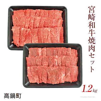 ＜宮崎和牛 焼肉セット 計1.2kg＞ ※入金確認後、2か月以内に順次出荷します。 モモ ウデ 花いちもんめ 特産品 キャンプ 宮崎県 高鍋町 【冷凍】