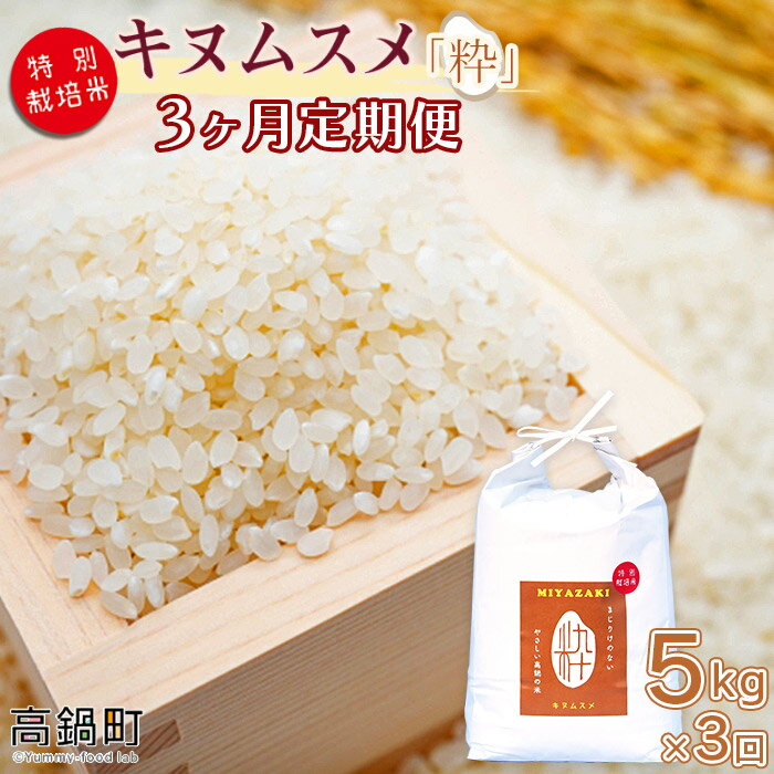 【ふるさと納税】 ＜令和5年度 特別栽培米「粋」キヌムスメ 5kg（3か月定期便）＞ ※翌月下旬に第一回...