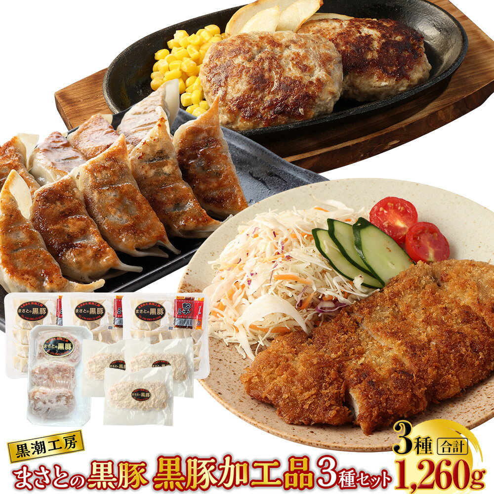 【ふるさと納税】<黒豚加工品 3種セット ギョーザ ハンバーグ ミルフィーユカツ> ※入金確認後、翌々月末迄に順次出荷します 餃子 ぎょうざ ハンバーグ ミルフィーユカツ 豚肉 黒豚100%使用 おかず 手作り 宮崎県 高鍋町 【冷凍】
