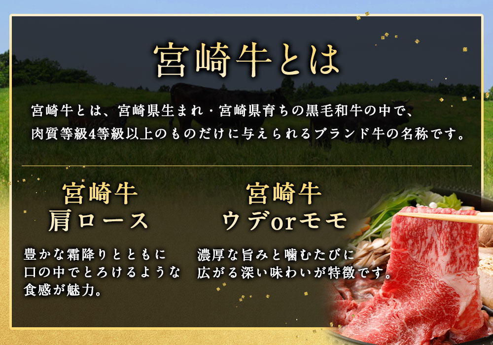 【ふるさと納税】＜宮崎牛 すきしゃぶ 2種（赤身霜降り）＞入金確認後、翌月末迄に順次出荷 宮崎牛 肩ローススライス モモスライス 計約600g～900g 牛肉 和牛 霜降り 冷凍 宮崎県 高鍋町 送料無料 新生活応援 卒業祝い 就職祝い 入学 卒業 お花見 引越し f454010-takanabe-10001159 宮崎県高鍋町 サンプル画像3