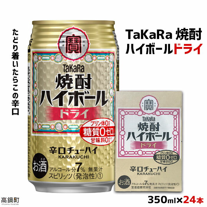 たどり着いたらこの辛口！＜TaKaRa焼酎ハイボール「ドライ」350ml×24本＞※入金確認後、翌月末迄に順次出荷します。缶酎ハイ チューハイ タカラ焼酎ハイボール 宝 宮崎県 特産品 高鍋町【常温】