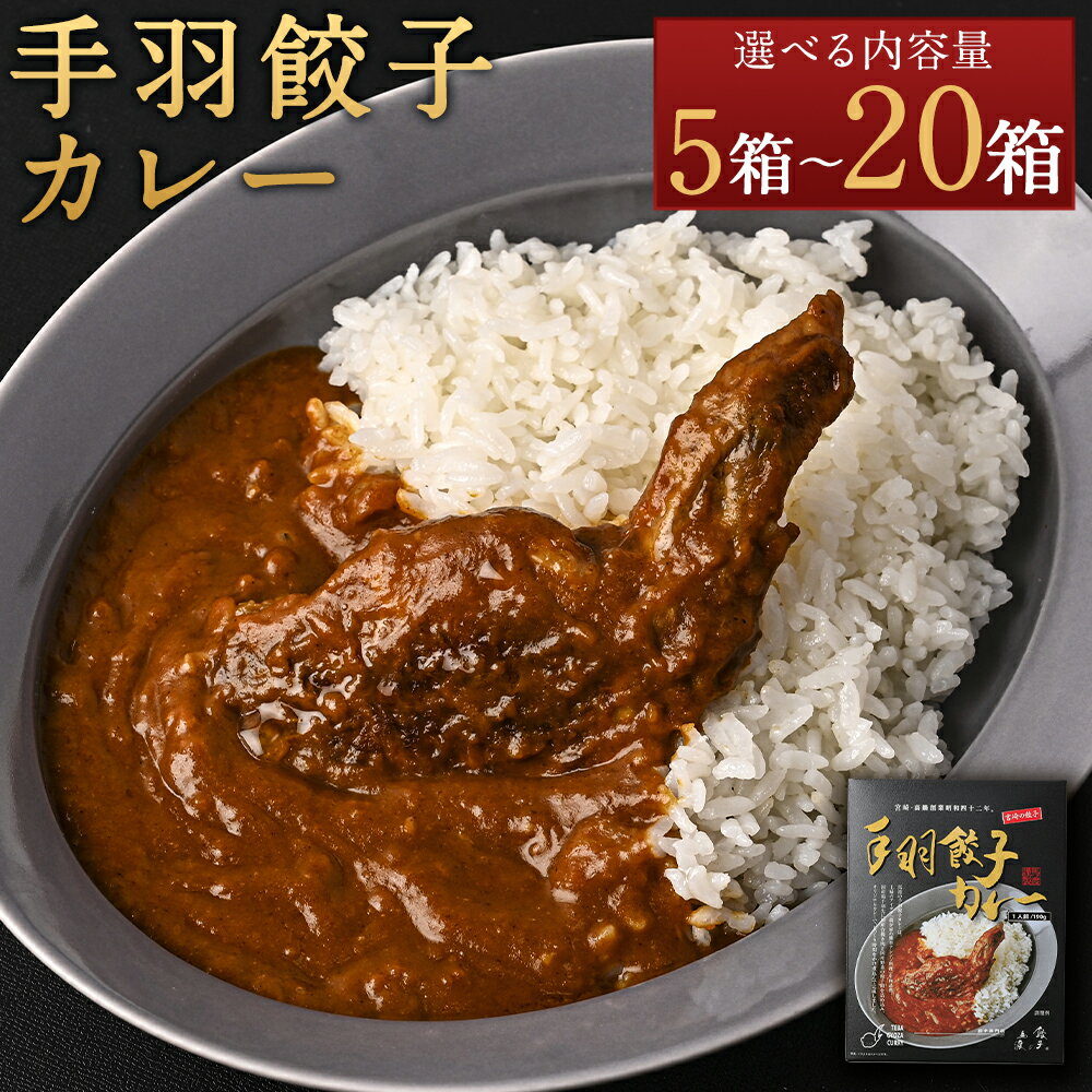 [みやざき餃子新名物 手羽餃子カレー 5箱/10箱/20箱]2〜3週間以内に順次出荷 カレー 餃子カレー 手羽餃子 餃子 ぎょうざ ギョウザ 手羽先 惣菜 レトルトカレー レトルト 簡単調理 保存食 国産 宮崎県 高鍋町 送料無料