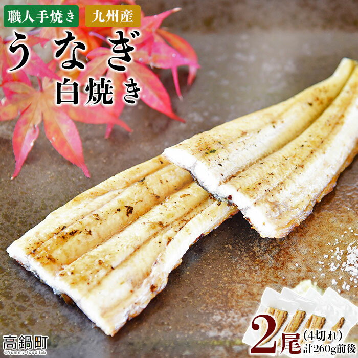 【ふるさと納税】＜職人手焼き九州産うなぎ 白焼き2尾（4切れ