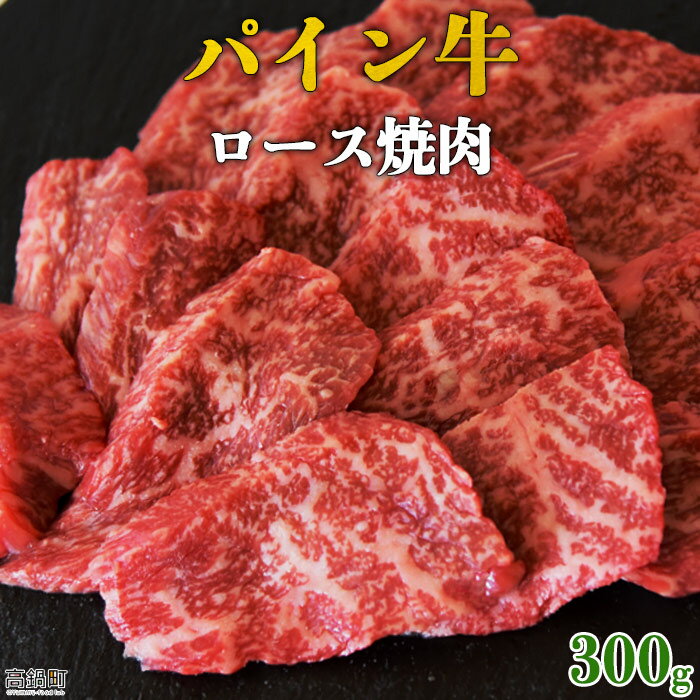 ＜パイン牛ロース焼肉　300g＞※入金確認後、翌月末迄に順次出荷します。 宮崎県産黒毛和牛 牛肉 ブランド牛 株式会社ユウエス 宮崎県 特産品 高鍋町 【冷凍】