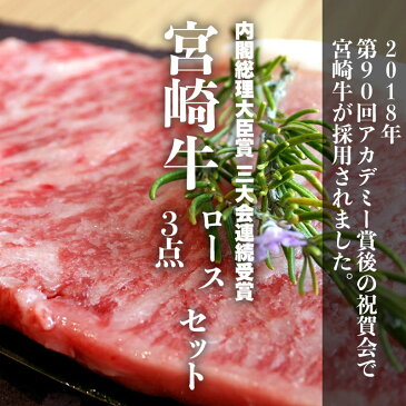 【ふるさと納税】【日本一の宮崎牛】プレミアムセット＜ロース3点 計3,400g＞ミヤチク 牛肉 宮崎県 新富町