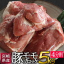 【ふるさと納税】宮崎県産 豚肉 モモブロック（4分割）合計5