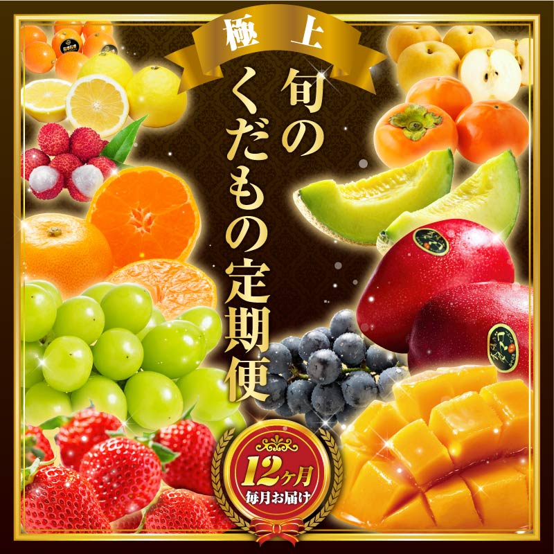 【ふるさと納税】旬のくだもの定期便 「極上コース」 全12回 マンゴー いちご マスカット 国産 宮崎