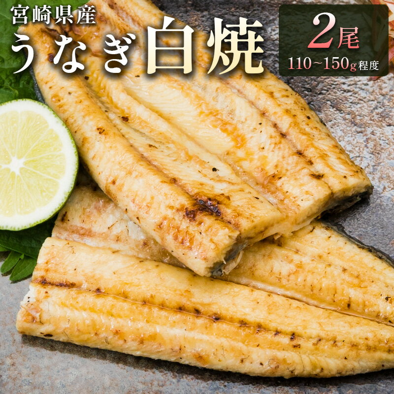 ＜玄人の一品＞宮崎県産うなぎ白焼き 2尾(110～150g) 蒲焼タレ付（50ml×1本）