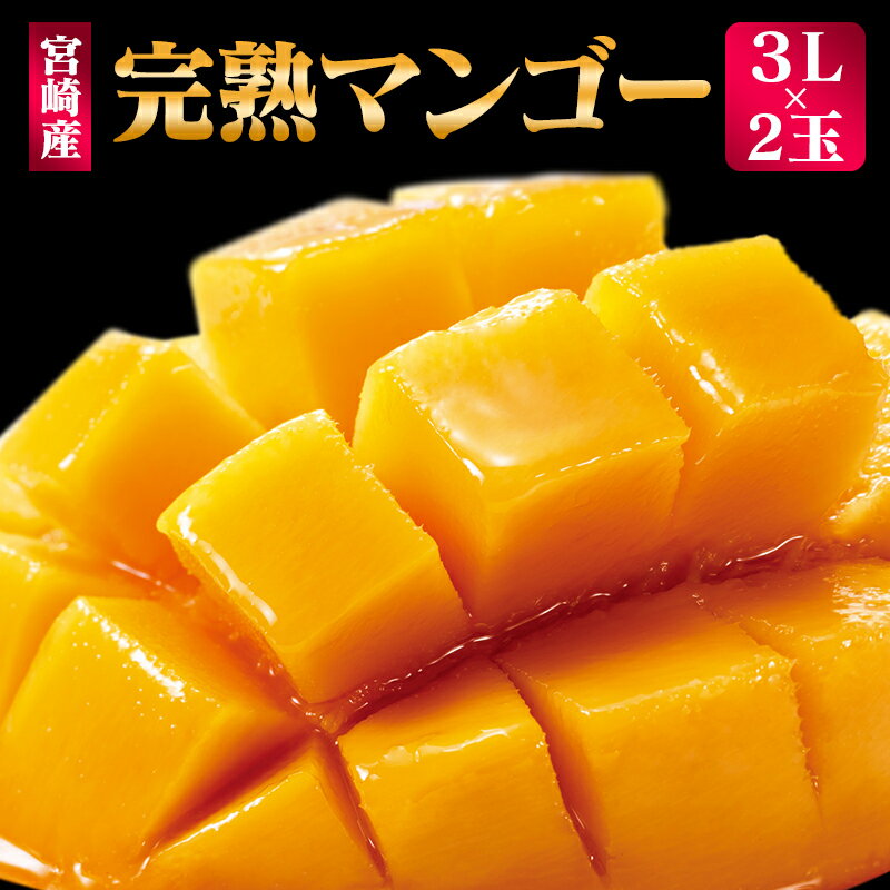 【ふるさと納税】＜先行予約＞「南国宮崎からお届け」完熟マンゴー3Lサイズ2玉 果物 フルーツ 人気 贈答品のサムネイル