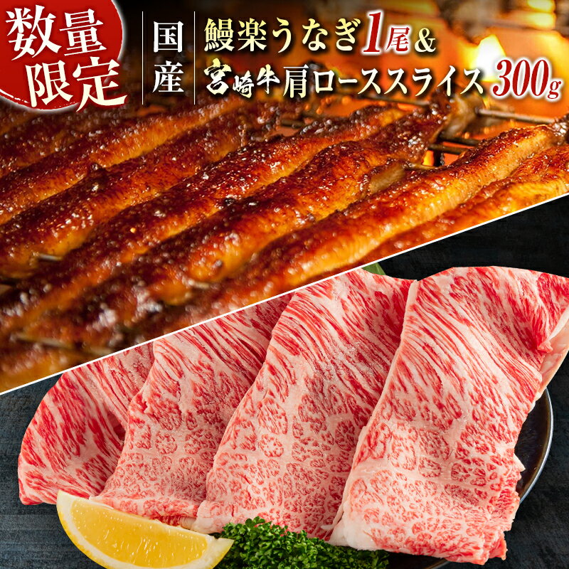 【ふるさと納税】鰻楽 国産うなぎ1尾 140g＆宮崎牛肩ロー