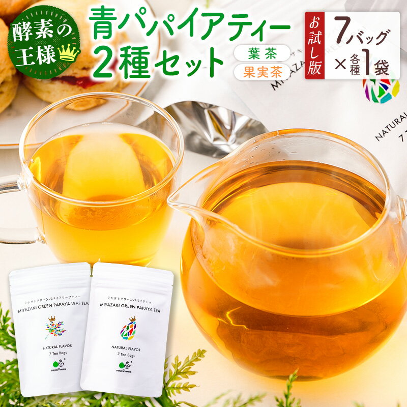 [お試し]グリーンパパイアティー 2種セット(果実茶&葉茶)ティーバッグタイプ ポスト投函