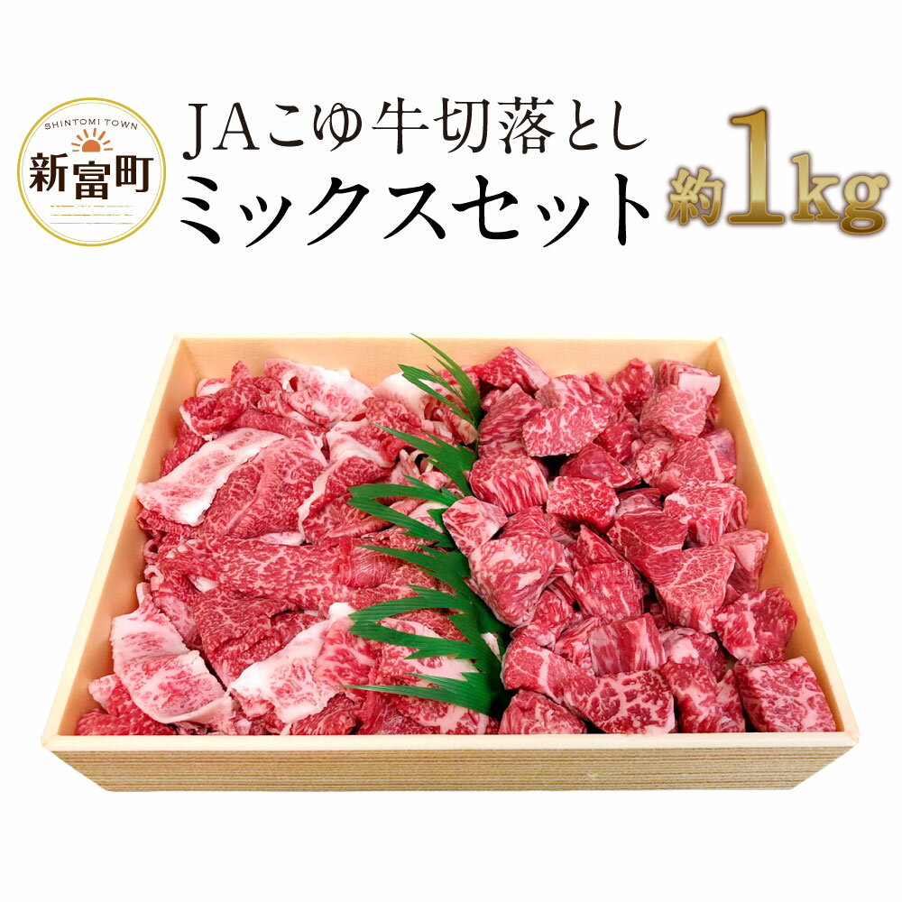 宮崎黒毛和牛＜JAこゆ牛＞切り落とし 約1kg ミックスセット A4等級以上 スライス サイコロ カット カレー・シチュー用 ブランド牛 宮崎県産 冷凍 和牛 牛肉 国産 送料無料