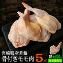 【ふるさと納税】宮崎県産 若鶏 骨付きモモ 5本セット 約1.5kg(1本あたり300g前後)鶏肉 モモ 冷凍 真空パック 小分け 国産 送料無料
