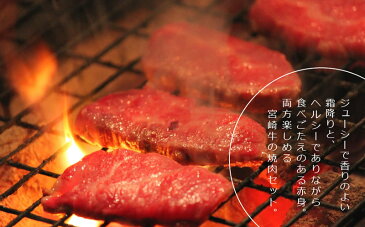 【ふるさと納税】宮崎牛霜降りと赤身の焼肉セット合計900g ウデ焼肉500g モモ焼肉400g 牛肉 BBQ 冷凍 国産 宮崎県産 送料無料