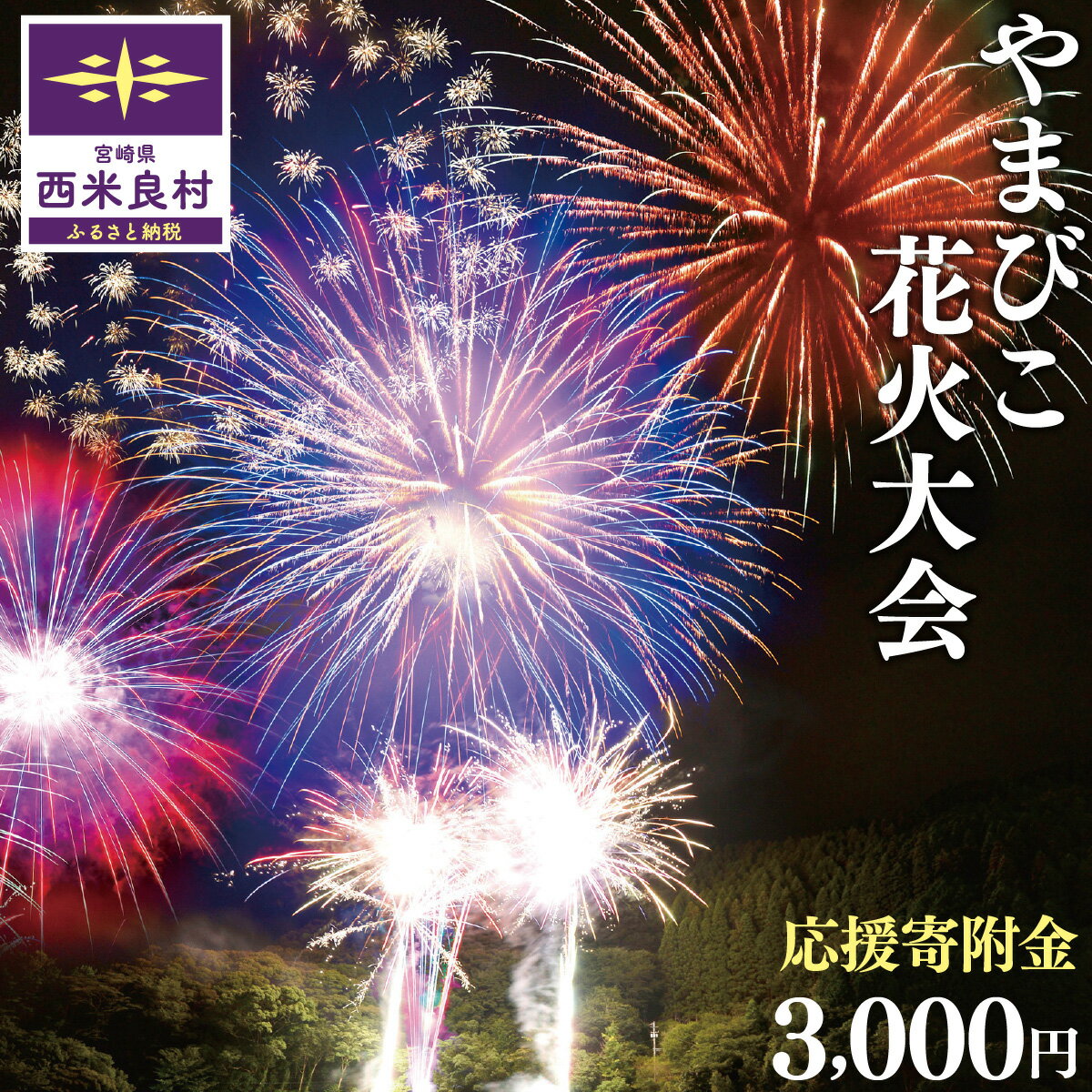 第49回やまびこ花火大会応援寄付金 西米良村応援寄付金 3,000円 花火大会 夏 夏祭り イベント 花火 打ち上げ花火 ふるさと 応援 九州 宮崎県 西米良村