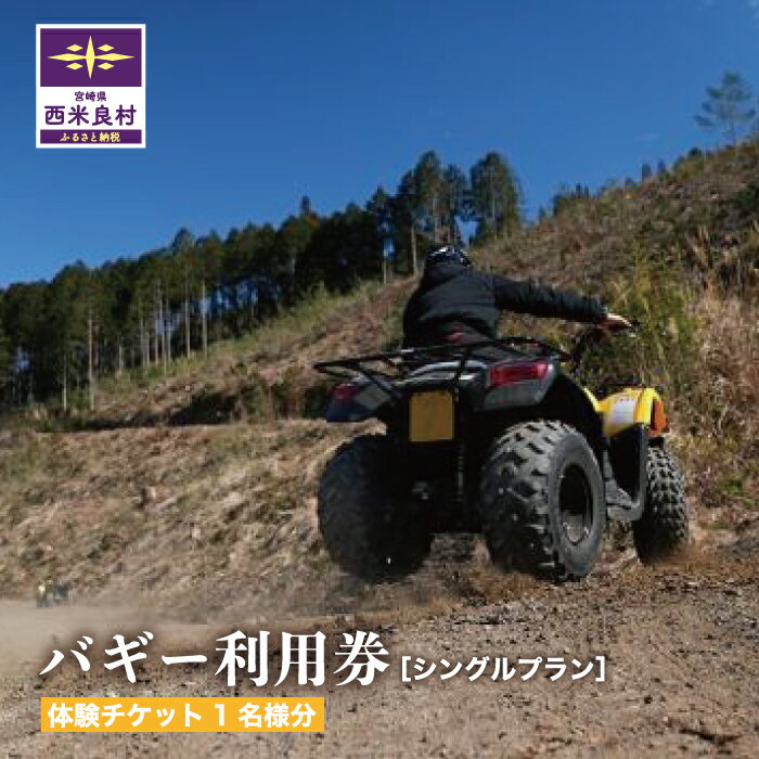 バギー利用券(シングルプラン) 体験 チケット 券 アクティビティ バギー オフロード アドベンチャー ドライブ 自然 レンタル ダートコース パワフルエンジン 楽しみ 九州 宮崎県 西米良村