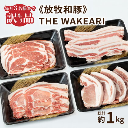 【訳あり】【毎月3名様まで！】THE WAKEARI ≪放牧和豚≫ 総計約1kg - 数量限定 規格外 わけあり 詰め合わせ 国産 豚肉 豚 ブランド豚肉 パイオニアポーク Pioneer Pork お楽しみ 旨味・コク・さっぱり感の放牧和豚 こだわり 送料無料 【宮崎県木城町】