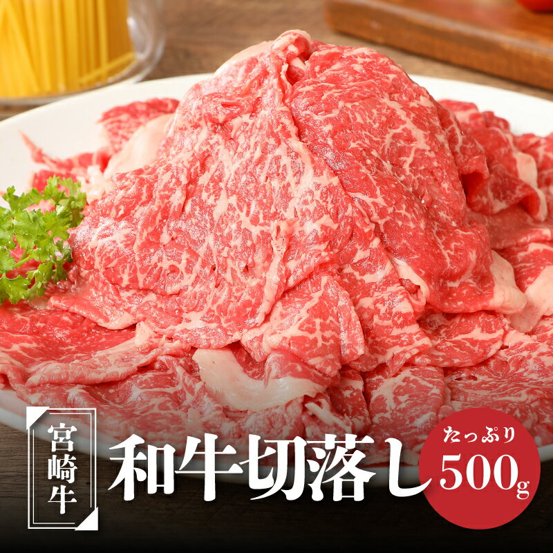 宮崎牛和牛切り落とし500g - ブランド牛 国産牛肉 国産黒毛和牛 A4等級A5等級 綺麗なサシ とろけるような食感 和牛ブランド 切落とし 牛丼/肉じゃが 送料無料 K01_0009 [宮崎県木城町]