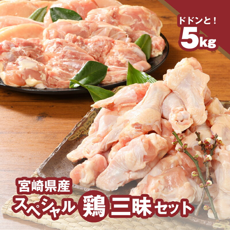 【ふるさと納税】【レビューキャンペーン対象】宮崎県産鶏 スペシャル鶏三昧5kgセット - 鶏もも肉 鶏...